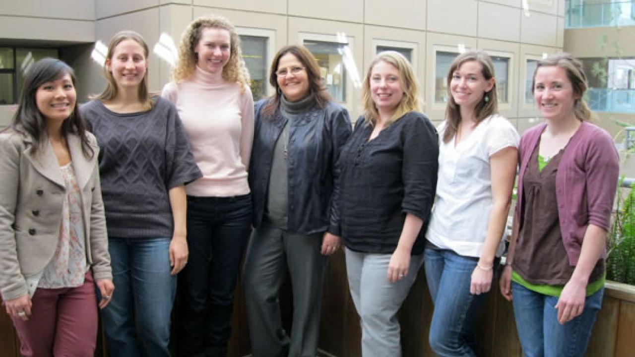 Dr. Sheri Zidenberg-Cherr (center) and some of her students. Dr. Sheri Zidenberg-Cherr (center) and some of her students.