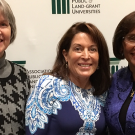 Susan Ebeler, Liz Applegate, and Dean Helene Dillard at award ceremony